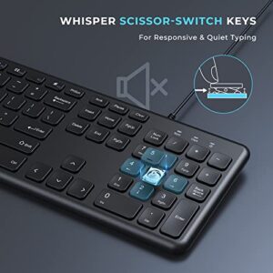 Wired Keyboard and Mouse Combo, USB Wired Corded Keyboard Mouse Set, Ultra Thin Full Size Keyboard and Mouse with Number Pad for Windows 7/8/10 Computer Laptop PC Desktop Notebook-Black