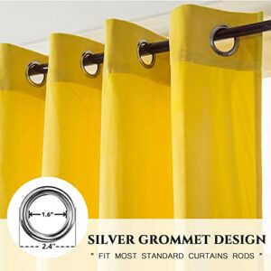 Tony's collection Christmas Yellow Velvet Curtains, Super Soft Room Darkening Insulated Small Window Drapes for Bedroom Living Room Dining Shower Backdrop(34x63 Inch, Yellow, 2 Panels)