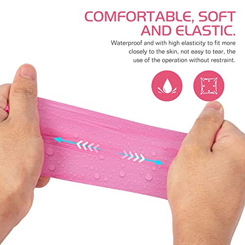 ranrose Disposable Nitrile Gloves Pink Medium,100PCS Pink Non Latex Gloves Medium Cleaning Disposable Latex Free Medium Gloves for Nail Tech Gloves (Pink-M)