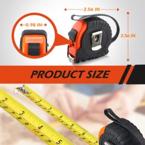 20 Pieces Tape Measure 12 Feet Measuring Tape Easy Read Measurement Tape Retractable Tape Measurer with Fractions 1/8 Measurement