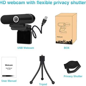 4K Webcam, HD Webcam 8MP- Laptop PC Desktop Computer Web Camera with Microphone, USB Webcams for Video Calling Recording Streaming Video Conference, Webcam with Mini Tripod,Privacy Shutter.