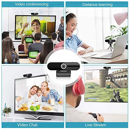 4K Webcam, HD Webcam 8MP- Laptop PC Desktop Computer Web Camera with Microphone, USB Webcams for Video Calling Recording Streaming Video Conference, Webcam with Mini Tripod,Privacy Shutter.
