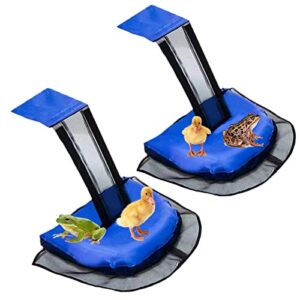 DIY RESIN 2 Pack Animal Saving Escape Ramp Critters for Pools and Spas, Frog Saver Swimming Pool, Floating Rescues Tool Outdoor Toads Critters, Reduces Pool Maintenance Needs (Blue), (D-12)