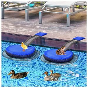 DIY RESIN 2 Pack Animal Saving Escape Ramp Critters for Pools and Spas, Frog Saver Swimming Pool, Floating Rescues Tool Outdoor Toads Critters, Reduces Pool Maintenance Needs (Blue), (D-12)
