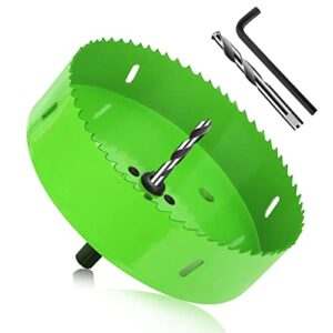 lifeideas 6 1/4 inch hole saw, bi-metal & heavy duty hole saw with arbor mandrel, hole drilling cutter for cornhole boards, metal, drywall, plasterboard, wood and plywood