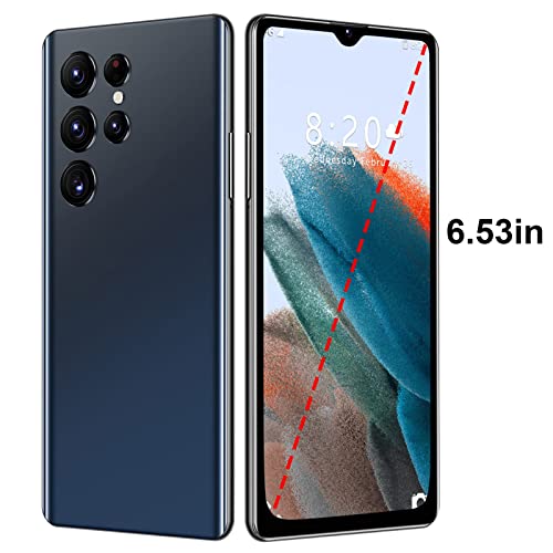 Android10 2GB+16GB Unlocked Cell Phone Dual Sim 6.53in 4800mAh Unlocked Phone Face ID + Fingerprint GSM 4G Smartphones Phone (Black, One Size)
