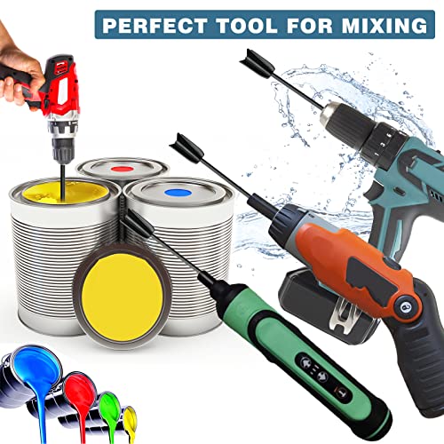 Resin Mixer Paddles, LEEHON Epoxy Mixer Attachment, Reusable Paint, Resin Mixer Paddle to Mix Epoxy Resin, Paint, Ceramic Glaze - Paint Mixer for Drill (4 Pcs)