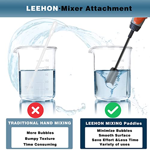 Resin Mixer Paddles, LEEHON Epoxy Mixer Attachment, Reusable Paint, Resin Mixer Paddle to Mix Epoxy Resin, Paint, Ceramic Glaze - Paint Mixer for Drill (4 Pcs)
