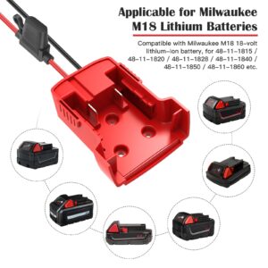 2 Packs Power Wheel Adapter for Milwaukee M18 Battery Adapter 18V Power Wheels Battery Converter with Fuses & Wire Terminals, 12AWG Wire, Power Connector for DIY Rc Car Toys, Robotics and Rc Truck