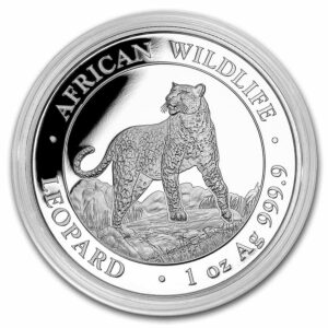 2022 Somalia 1 oz Silver African Wildlife Leopard 100 Shillings Seller BU