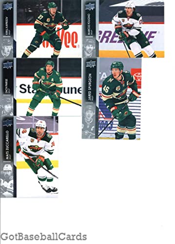 2021-22 Upper Deck Complete (Series 1 & 2) Minnesota Wild Veteran Team Set of 12 Cards: Marcus Foligno(#88), Jordan Greenway(#89), Kirill Kaprizov(#90), Zach Parise(#91), Jared Spurgeon(#92), Mats Zuccarello(#93), Jonas Brodin(#338), Matt Dumba(#339), Joe