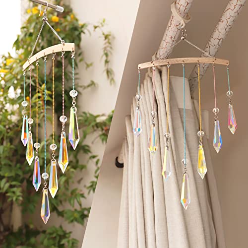 Suncatcher, 7 Crystal Prismatic Sun Catcher Rainbow Maker Hanging Ornament for Indoor Outdoor Window Home Garden Christmas Party Wedding Decor