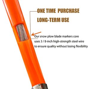 SEASAIL Bold 28'' Snow Plow Blade Marker Guide Kit High Visibility Orange with Stainless Steel Joint Compatible with Most Snow Plow Not Easy to Break and Rust Low Temperature Resistance