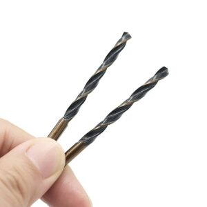 FOCMKEAS 5 PCS 5.5mm Twist Drill Bit High Speed Steel 4341 Straight Shank Gold and Black Coated Drilling Bits for Home Improvment DIY, Metal/Wood/Plastic