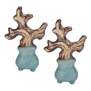 patikil ceramic tree branch #d, 2 pack artificial trunk for succulent planter flower pot micro landscape