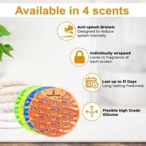 Fragrant Fresh Urinal Screen Deodorizer, Fresh Scented Urinal Screen With Easy Fit & Multiple use (Orange, 15 Pack)