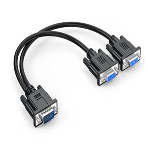 ukyee vga splitter cable dual vga monitor y cable 1 male to 2 female adapter converter video cable for screen duplication - does not show separate displays (no screen extension)