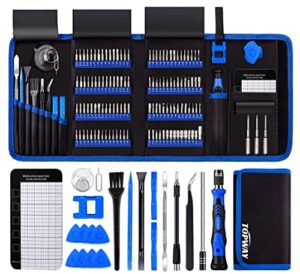 precision screwdriver set topway pc building tool kit with 123 bits- 146in1 computer repair tool kit with magnetic pad for laptop iphone macbook ipad ps4 xbox game controller toys electronics