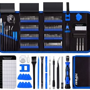 Precision Screwdriver Set TOPWAY PC Building Tool Kit with 123 Bits- 146IN1 Computer Repair Tool Kit with Magnetic Pad for Laptop iPhone MacBook iPad PS4 Xbox Game Controller Toys Electronics