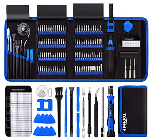 Precision Screwdriver Set TOPWAY PC Building Tool Kit with 123 Bits- 146IN1 Computer Repair Tool Kit with Magnetic Pad for Laptop iPhone MacBook iPad PS4 Xbox Game Controller Toys Electronics