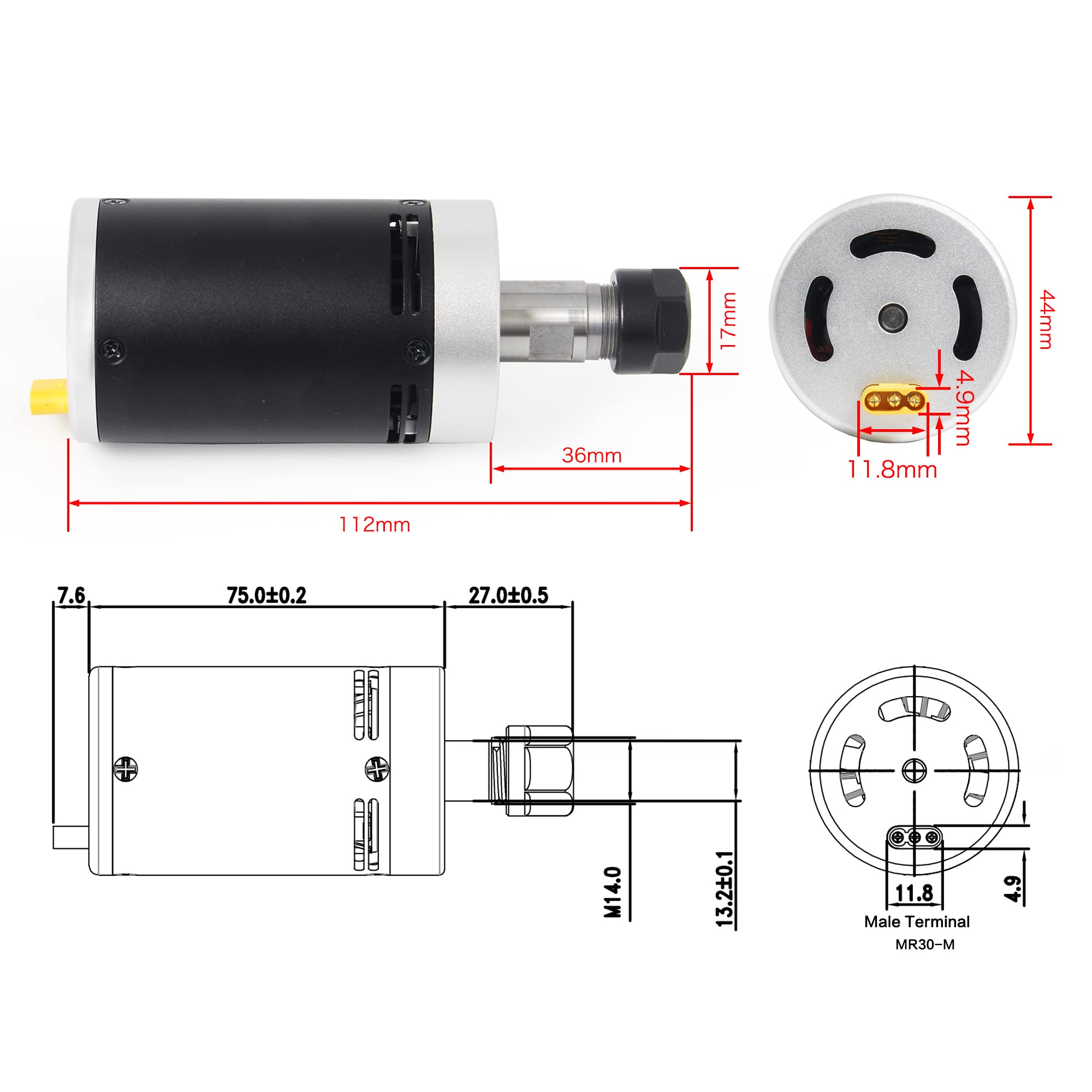 CNCTOPBAOS 24V DC Brushless Spindle Motor 12000rpm ER11,Upgraded Spindle for 3018 Pro,with PWM Speed Controller Driver Board with Cable,for CNC Router Engraving Milling Lathe Machine