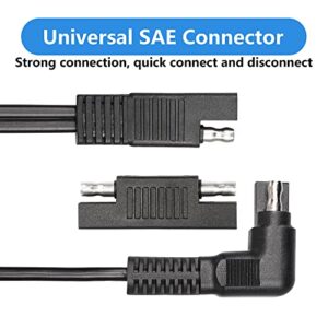 CERRXIAN Right Angle SAE Extension Cable, 0.9m 90 Degree 12AWG SAE SAE to SAE Quick Disconnect Wire Harness with SAE Connector for Solar Panel,Motorcycle, Cars, RV(Black)