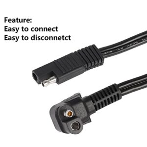 CERRXIAN Right Angle SAE Extension Cable, 0.9m 90 Degree 12AWG SAE SAE to SAE Quick Disconnect Wire Harness with SAE Connector for Solar Panel,Motorcycle, Cars, RV(Black)