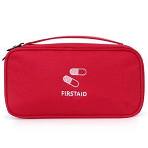 fyy empty first aid bag, red first aid bag empty portable medical organizer bag for traveling,camping,hiking,home,office-red