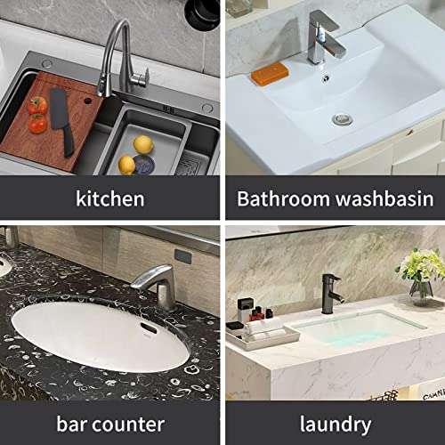 2-Pack Kitchen Sink Splash Pads, MORROT Kitchen, Bathroom Silicone Handle Drip Tray, Sink Drain Tray Drying Pads Countertop Splash Pads, Silicone Faucet Pads (Grey)