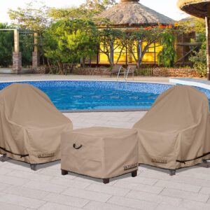 ULTCOVER Waterproof Patio Ottoman Cover Square Outdoor Side Table Furniture Covers Size 24L x 24W x 18H inch