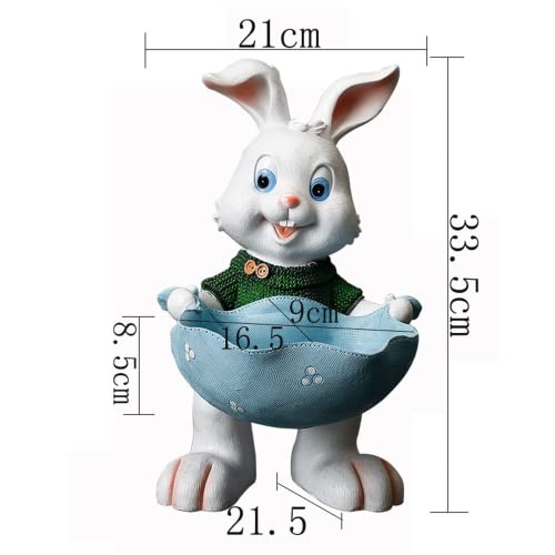 Garden Decor Cute Animal Rabbit Succulent Flower Pot, Houseplant Pot, Cactus Bonsai Small Flower Pot with Drainage Holes, Rabbit Statue Home Desk Decoration Children Gift (Yellow)