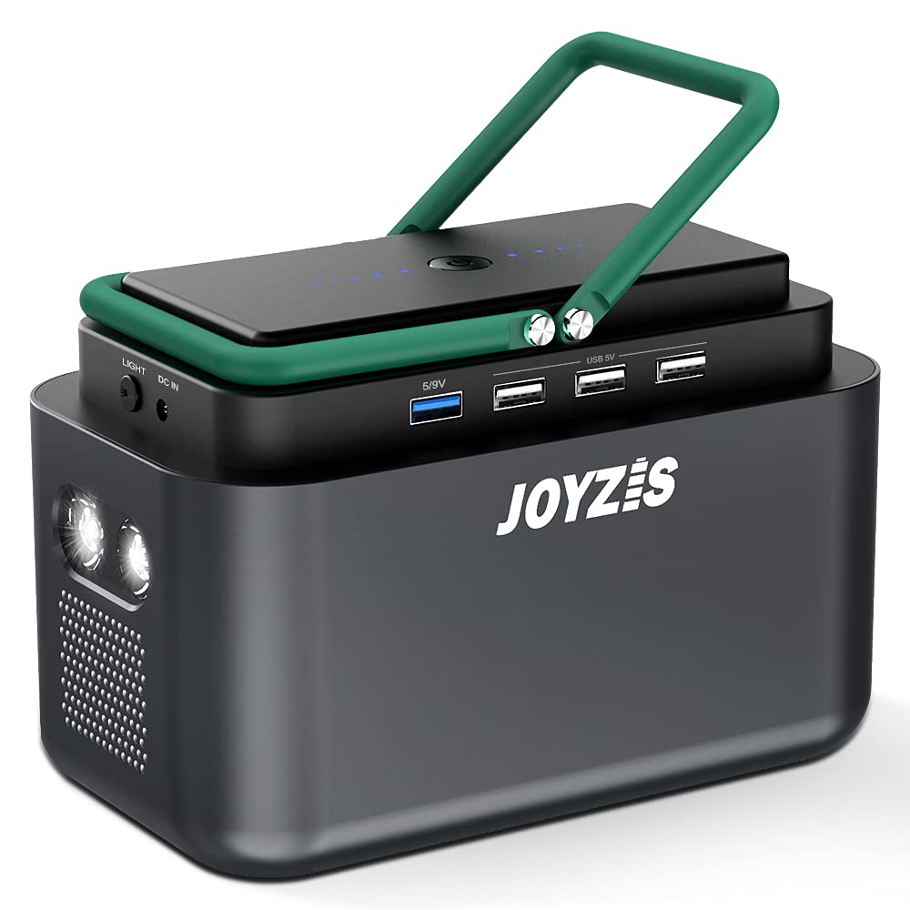 Joyzis Portable Power Station, 150Wh/40500mAh Backup Lithium Battery 110V/Peak 120W, Power Bank with AC outlet, Camping Generator, 4 DC,4 USB Outputs, LED for Home Emergency, Ultra Lightweight