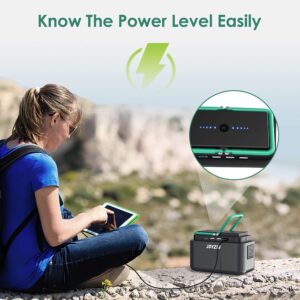 Joyzis Portable Power Station, 150Wh/40500mAh Backup Lithium Battery 110V/Peak 120W, Power Bank with AC outlet, Camping Generator, 4 DC,4 USB Outputs, LED for Home Emergency, Ultra Lightweight