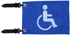 motain easy installation golf cart flag holder,elastic strap bracket with 6 * 9'' handicap flag for seniors handicapped disability