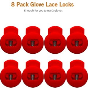 AliBall Glove Locks, Lace Locks for Baseball Glove 8 Pack, Never Need Thying Knots Again, Strong Elasticity, Made Plastic and Springs, Fits All Gloves, Baseball Glove Accessories