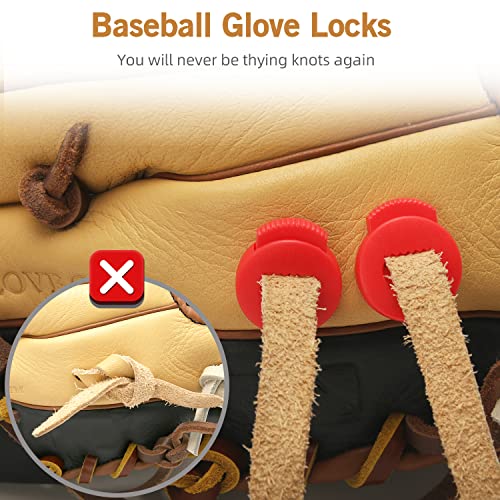 AliBall Glove Locks, Lace Locks for Baseball Glove 8 Pack, Never Need Thying Knots Again, Strong Elasticity, Made Plastic and Springs, Fits All Gloves, Baseball Glove Accessories