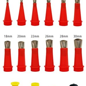 DUIOCKIV Reusable 18pcs Universal Stainless Steel Silicone Easy Caulking Nozzle Finisher Tips Tool Set, with Base and Protective Cap