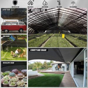 Cool Area 55% Sun Shade Cloth Mesh Tarp with Grommets for Plant Cover 10x12ft Patio Canopy Garden Pergola Greenhouse Car Barn Kennel Black