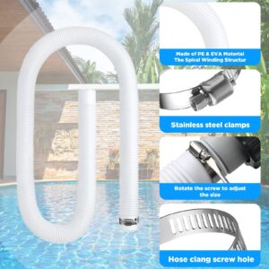 Saintrygo Swimming Pool Hose Replacement Kit for Above Ground Pools 1.25 Inches Diameter Pool Filter Replacement Hose Pool holder Compatible with Filter Pumps 330 GPH 530 GPH 1000 GPH (White)