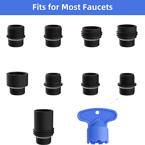 iFealClear Kitchen Faucet Head Replacement, 3 Modes Pull Down Faucet Spray Head Replacement Compatible with Moen Delta Kitchen Sink Faucet, 9 Adapters Available, Oil Rubbed Bronze