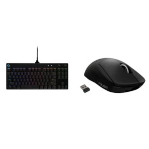 logitech g pro mechanical gaming keyboard + pro x superlight wireless gaming mouse bundle - black
