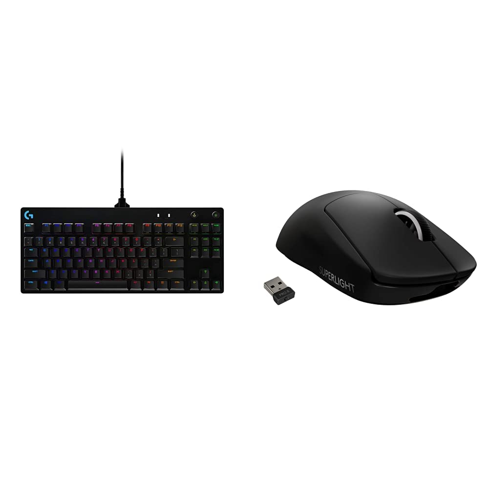 Logitech G PRO Mechanical Gaming Keyboard + PRO X Superlight Wireless Gaming Mouse Bundle - Black