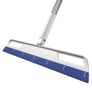 multifunction magic broom, 3-in-1 adjustable indoor broom sweeper, detachable floor squeegee glass wiper, washable scraping brooms for tile windows, pet hair remover (blue)