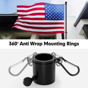 American Flag and Flag Pole for House Outside, 5ft Heavy Duty Flag Pole Kit with 3x5 Embroidered USA Flag, Tangle Free Steel Black Flag Pole with Bracket for Residential, Commercial, Outdoors Garden