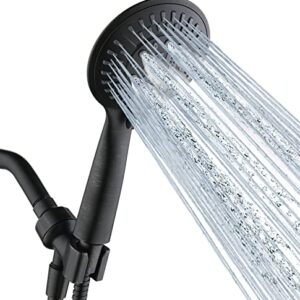 BRIGHT SHOWERS 9 Spray Settings Shower Head with Handheld High Pressure Oil-Rubbed Bronze Hand Held Showerhead with 60 Inch Stainless Steel Hose and Adjustable Overhead Bracket