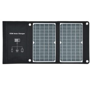 togo power 15w solar charger with 2 usb ports (5v/3a max), ip67 waterproof portable solar panel for cellphone, tablet, camera, camping, hiking