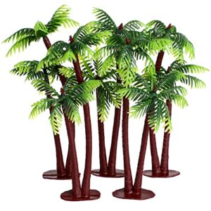besportble palm tree decor simulation tree miniature tree landscape fish tank landscaping plant tree prop model decoration 5pcs (green)
