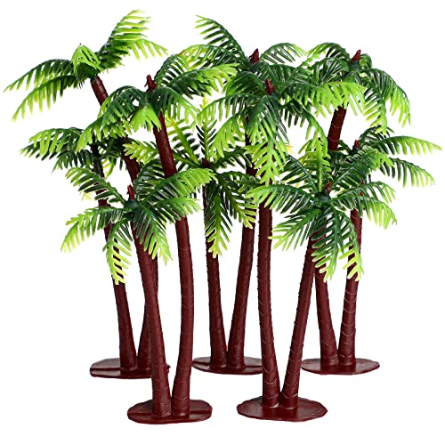 BESPORTBLE Palm Tree Decor Simulation Tree Miniature Tree Landscape Fish Tank Landscaping Plant Tree Prop Model Decoration 5Pcs (Green)