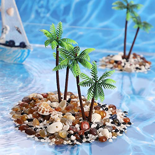 BESPORTBLE Palm Tree Decor Simulation Tree Miniature Tree Landscape Fish Tank Landscaping Plant Tree Prop Model Decoration 5Pcs (Green)