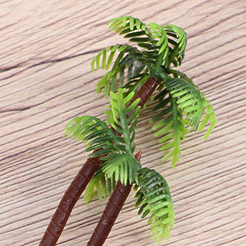 BESPORTBLE Palm Tree Decor Simulation Tree Miniature Tree Landscape Fish Tank Landscaping Plant Tree Prop Model Decoration 5Pcs (Green)